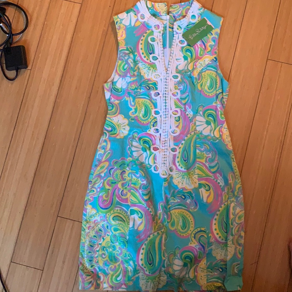 Lilly Pulitzer NWT Shorely Blue Double Trouble Alexa Shift size 4